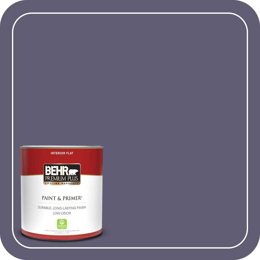 BEHR PREMIUM PLUS 1 qt. #PMD-90 Luscious Purple Flat Low Odor Interior Paint & Primer