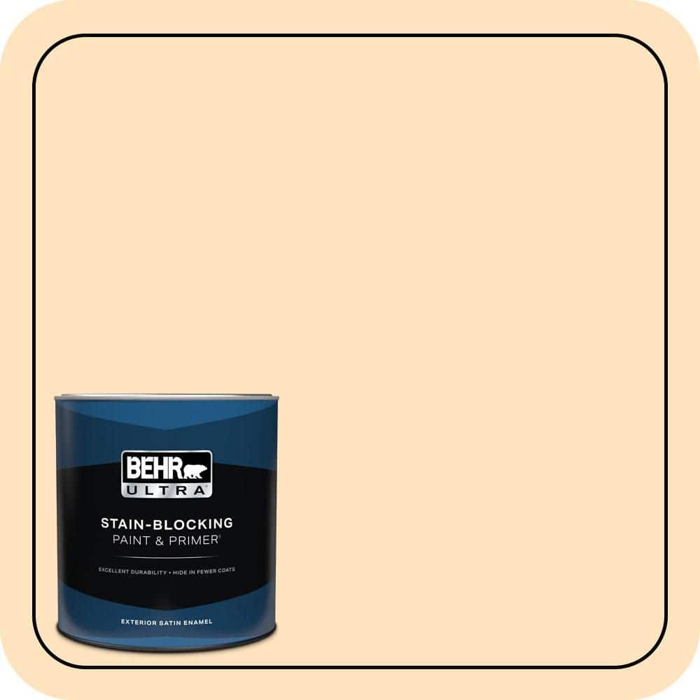 BEHR ULTRA 1 qt. #P240-1 Cheese Powder Satin Enamel Exterior Paint & Primer