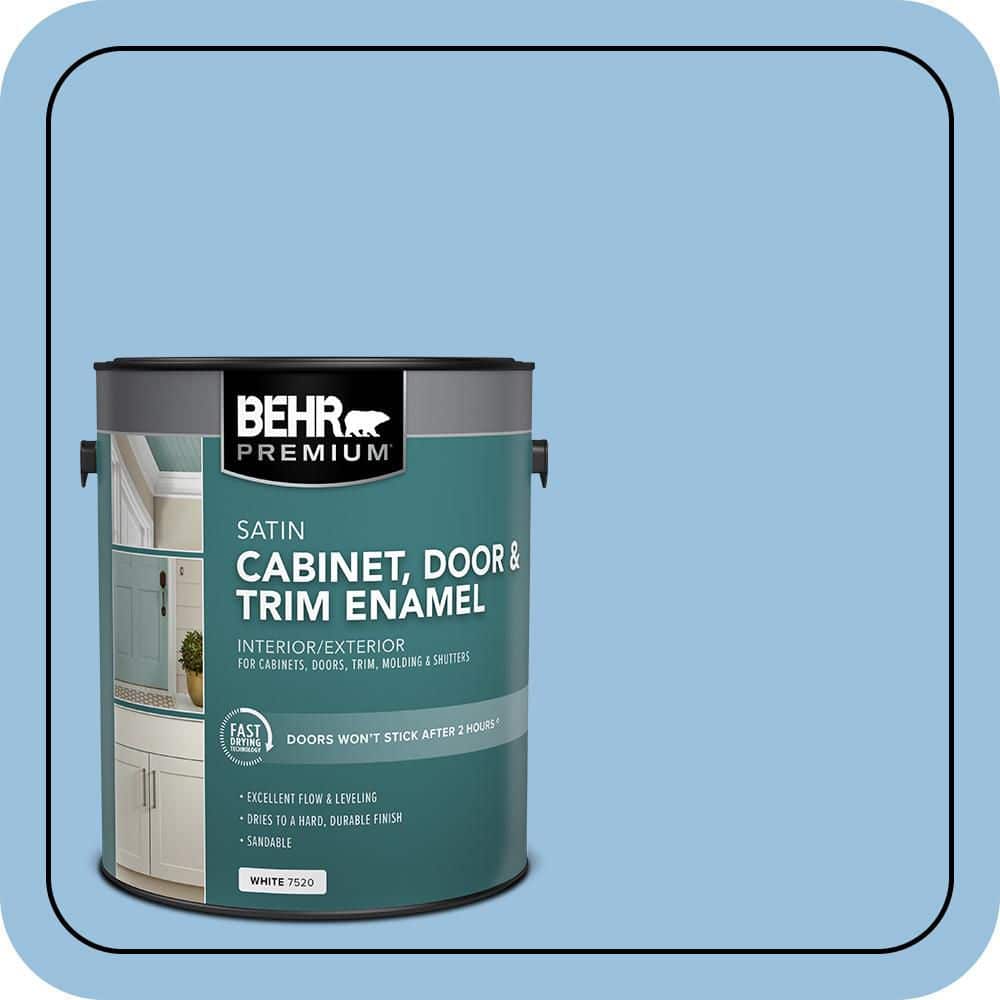 BEHR PREMIUM 1 gal. #M520-3 Charismatic Sky Satin Enamel Interior/Exterior Cabinet, Door & Trim Paint