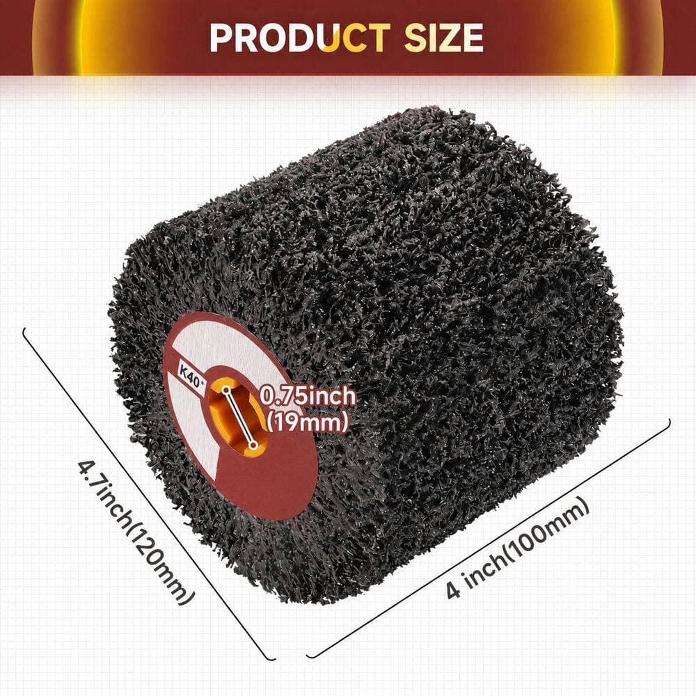 LAIFUCAM 40 Grit High-Density Abrasive Filament Burnishing Wheel with Strong Cutting for Metal Wood Surface Polishing 1 Pieces (2)