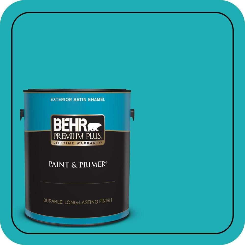 BEHR PREMIUM PLUS 1 gal. #500B-5 Mermaid Treasure Satin Enamel Exterior Paint & Primer