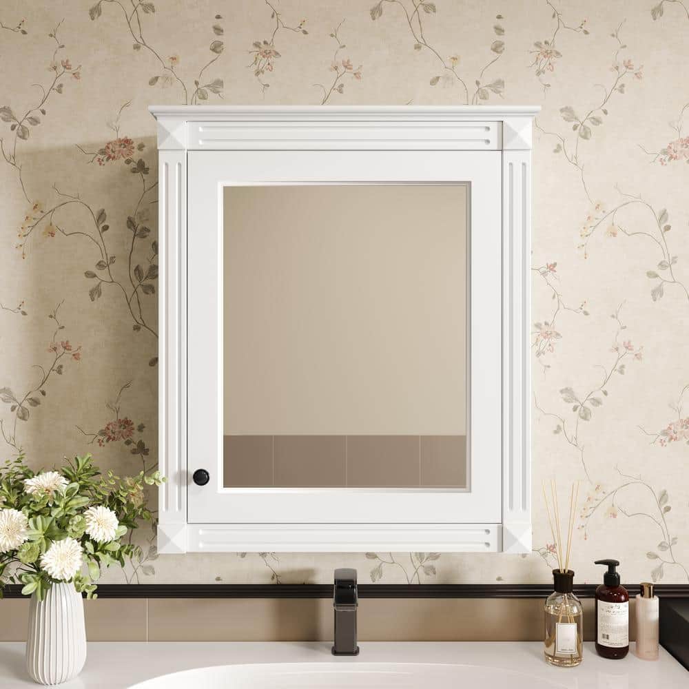 Nestfair 24 in. W 7.13 in. D 27.76 in. H Bathroom Storage Wall Cabinet (2)