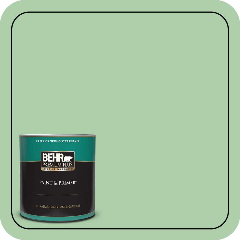 BEHR PREMIUM PLUS 1 qt. #450D-4 Garden Room Semi-Gloss Enamel Exterior Paint & Primer