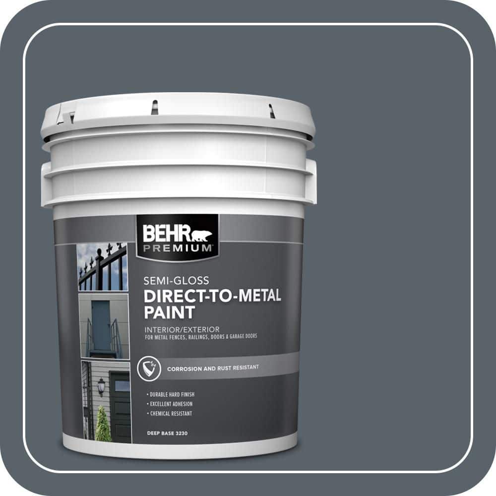 BEHR PREMIUM 5 gal. #N490-6 Calligraphy Semi-Gloss Direct to Metal Interior/Exterior Paint