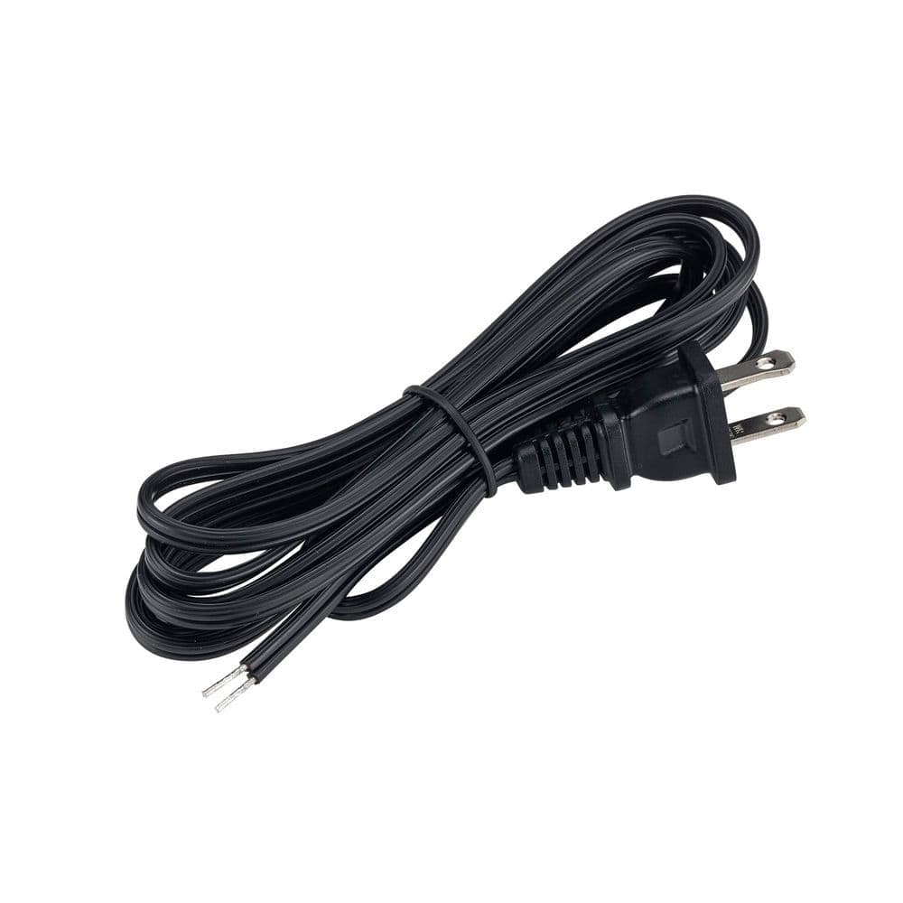 Bel Air Lighting 8 ft. SPT-1 Black Cord Set with Polarized Plug and Stripped End Ready for Wiring (2)