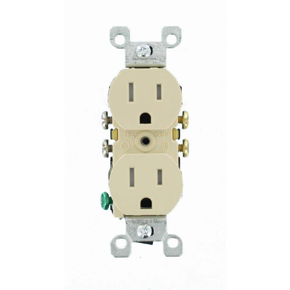 Leviton 125 V Tamper Resistant Duplex Outlet/Receptacle, T5320-TMP