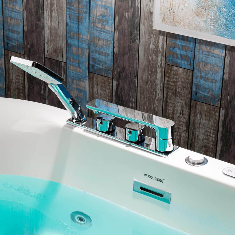 WOODBRIDGE 72 in. x 35 in. Acrylic Whirlpool and Air with Inline Heater Combination Bathtub with Center Drain and Faucet in White (3)