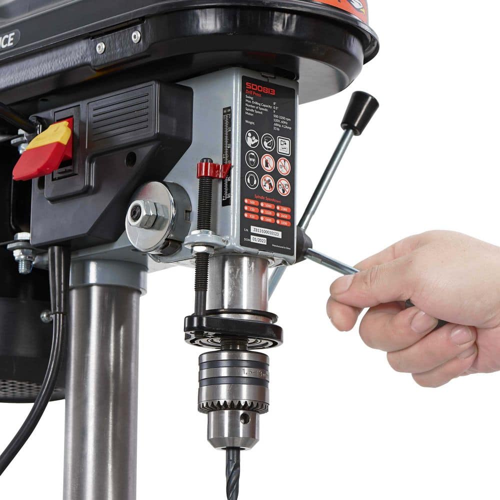 SHOPMAX 8 in. 9-Speed Bench Drill Press with 1/2 in. Chuck (2)