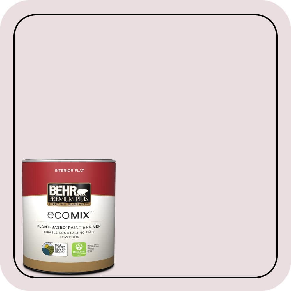 BEHR PREMIUM PLUS 1 qt. Home Decorators #HDC-CT-08 Pink Posey Flat EcoMix Plant-Based Interior Paint & Primer (1)