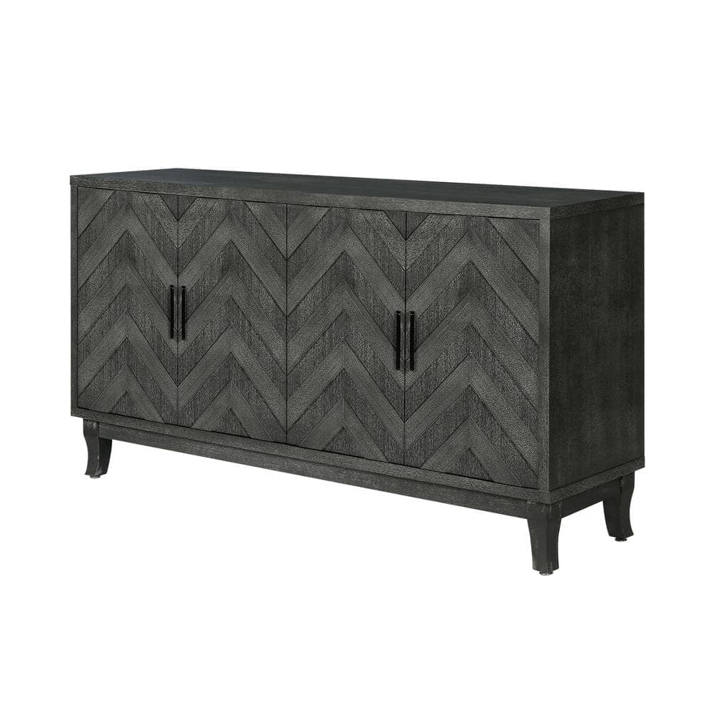 Unbranded 59.8 in. W 15.5 in. D 32.3 in. H Linen Cabinet with 2 Adjustable Shelves and 4 Doors