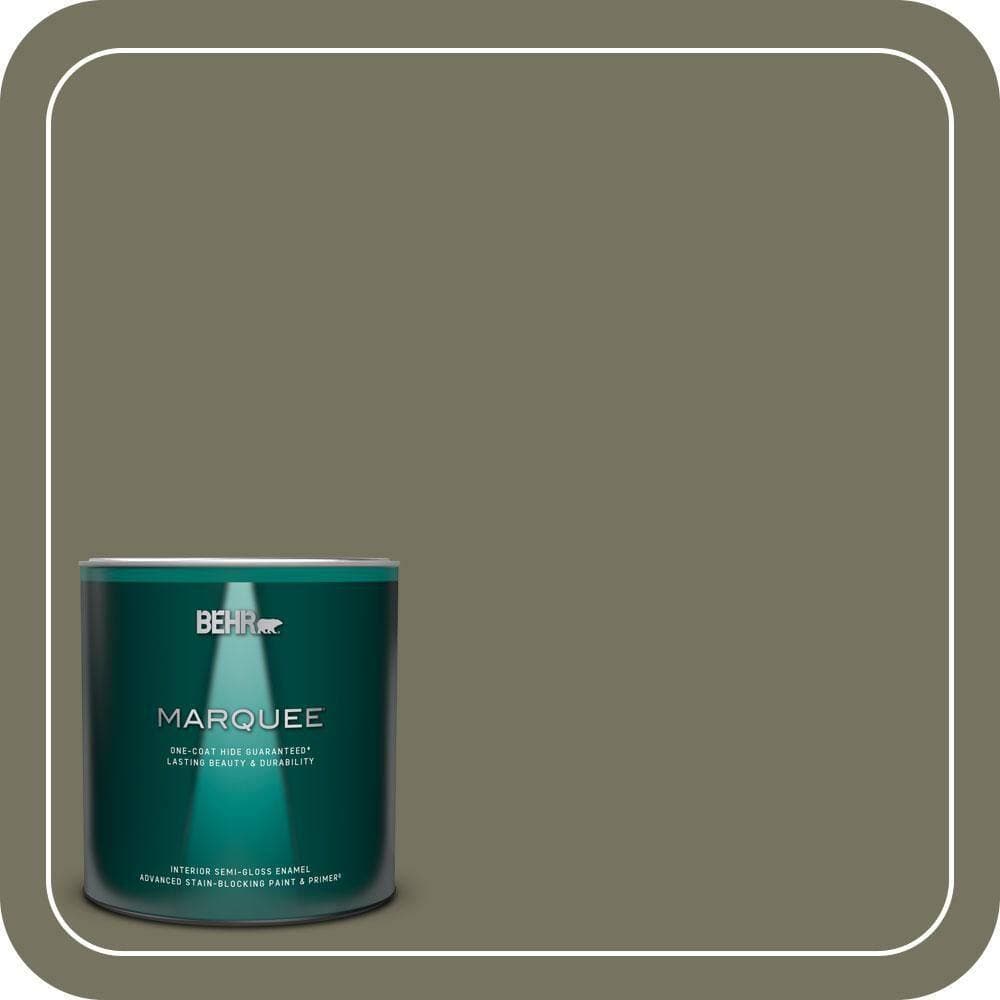 BEHR MARQUEE 1 qt. #N350-6 Peppergrass One-Coat Hide Semi-Gloss Enamel Interior Paint & Primer