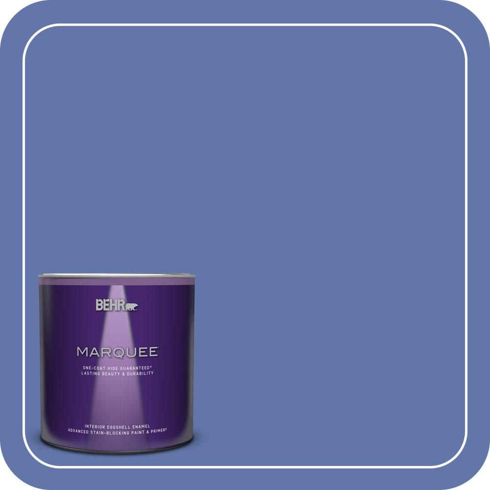 BEHR MARQUEE 1 qt. #600B-6 Sudden Sapphire Eggshell Enamel Interior Paint & Primer
