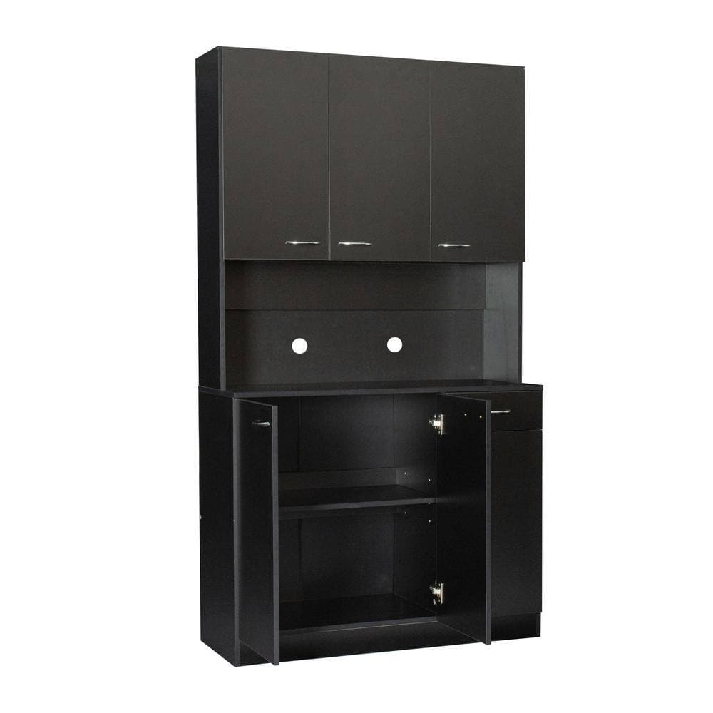 COWLOWN 39.37 in. W 15.35 in. D 70.87 in. H Kitchen Linen Cabinet with 6-Doors, 1-Open Shelves and 1-Drawer (4)