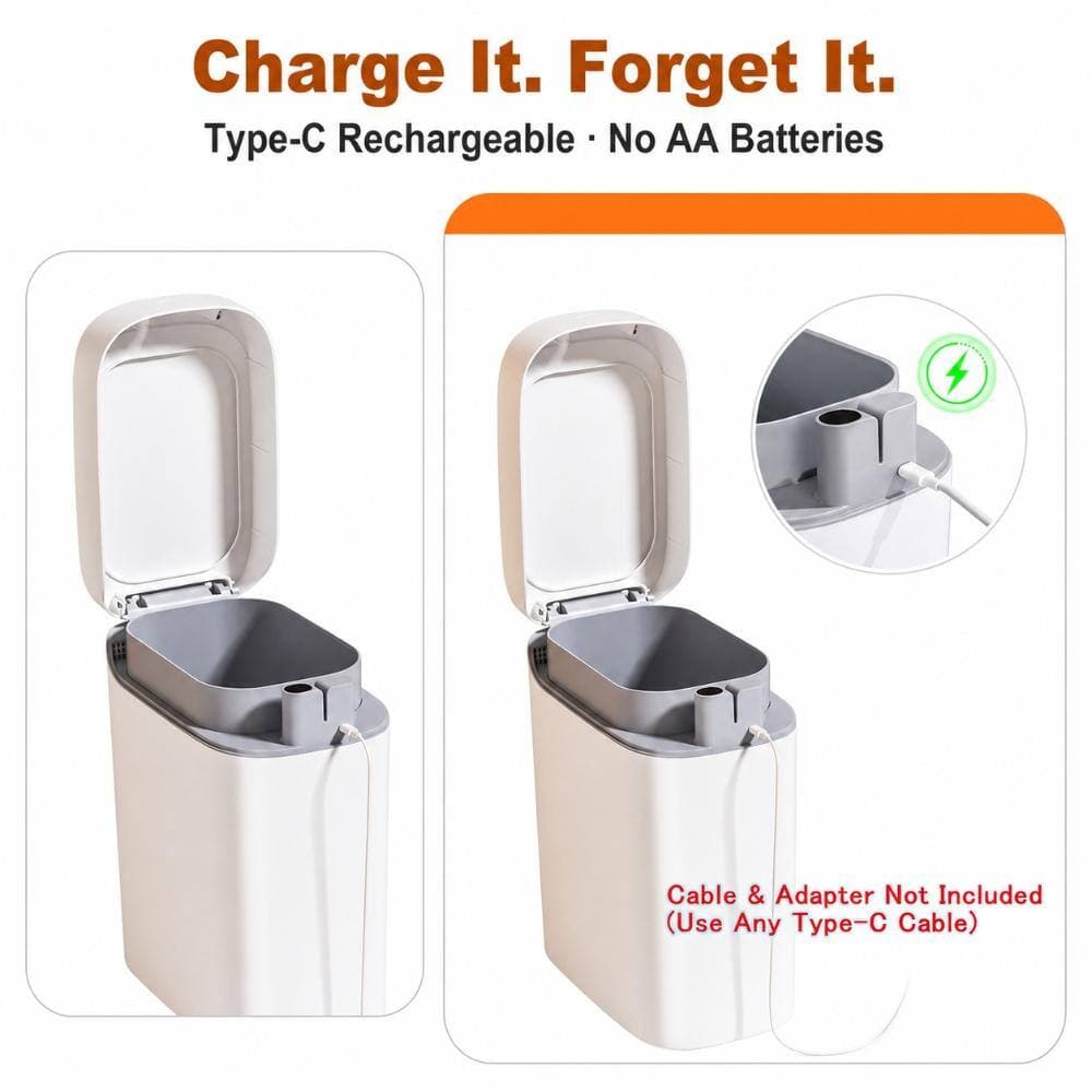 Unbranded Automatic Motion Sensor Trash Can 3.5 Gal with Lid, Bag-Holding, One-Pull Auto Packing, Quiet-Close Hinge (3)