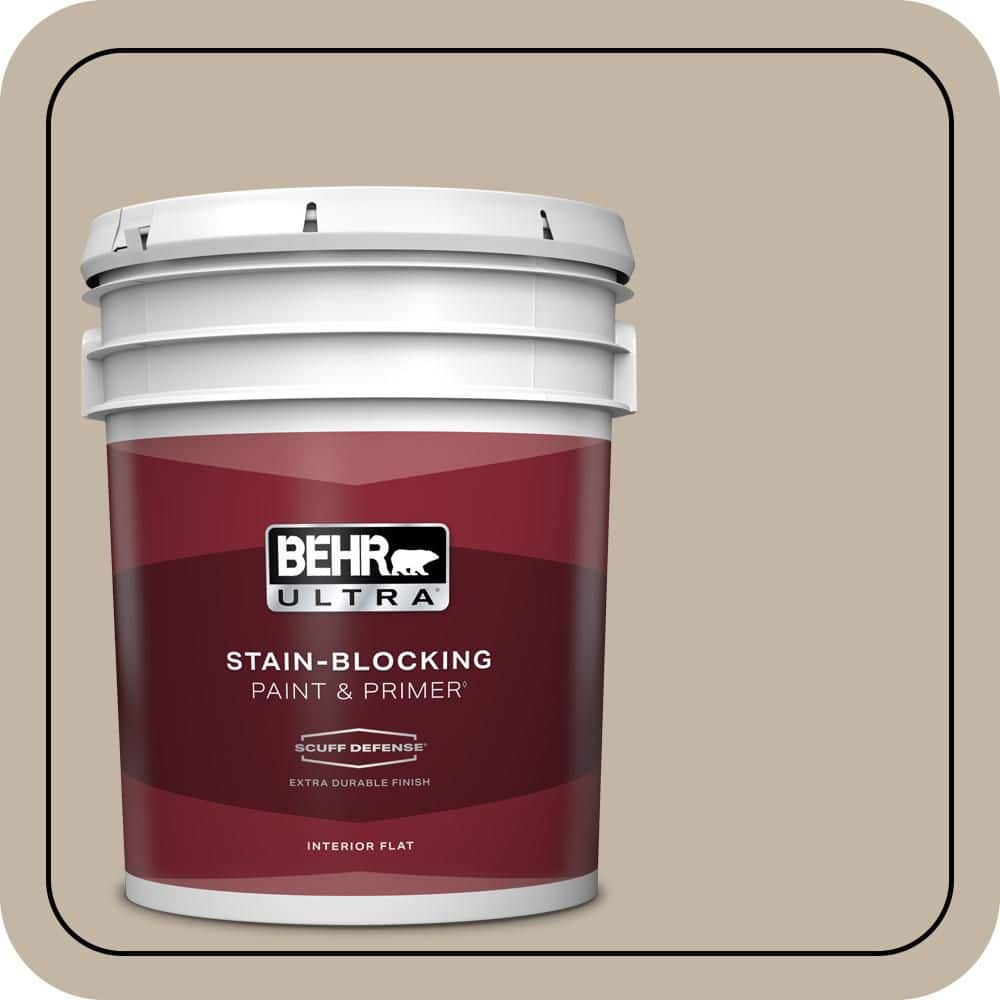 BEHR ULTRA 5 gal. #MQ2-51 Pasha Brown Extra Durable Flat Interior Paint & Primer