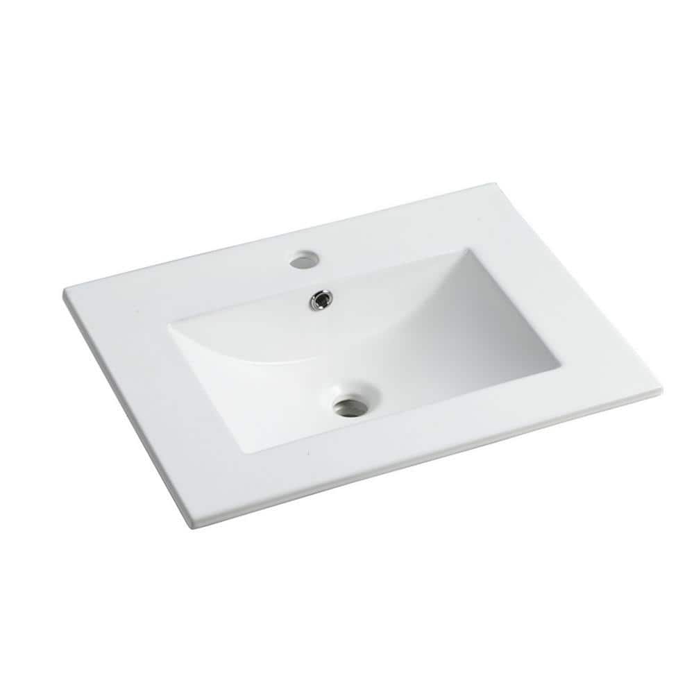 Miscool Anky 24 in. W x 18.3 in. D Ceramic Vanity Top in White (1)