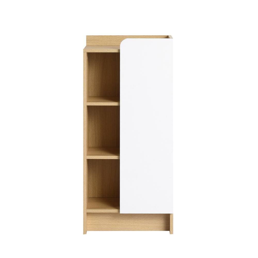 Malwee 16 in. Freestanding Linen Cabinet in Light Oak Unassembled (2)