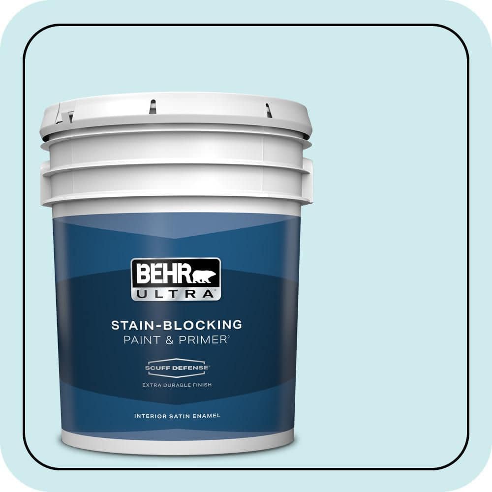 BEHR ULTRA 5 gal. #510A-2 Salty Tear Extra Durable Satin Enamel Interior Paint & Primer