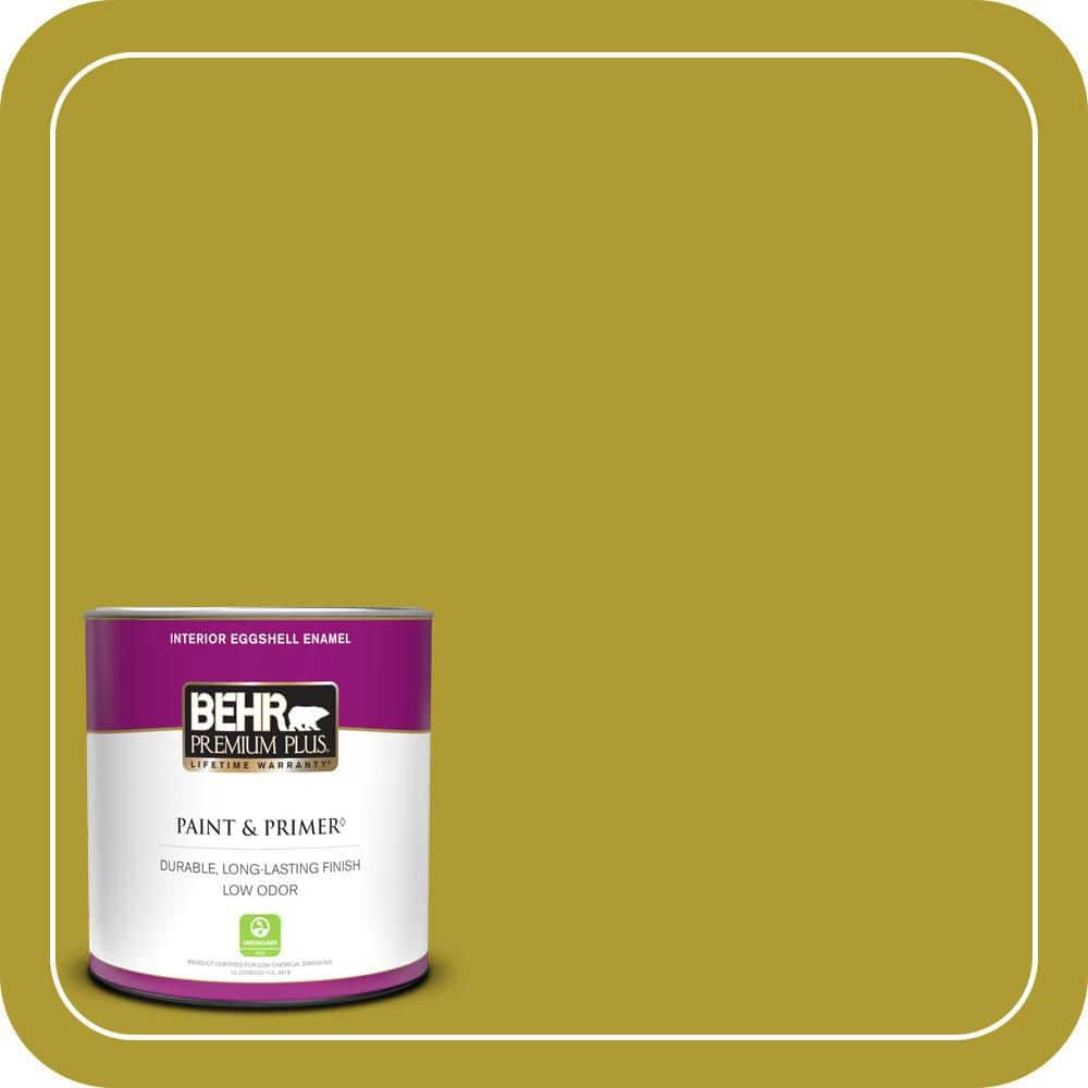 BEHR PREMIUM PLUS 1 qt. #P330-7 Luscious Lime Eggshell Enamel Low Odor Interior Paint & Primer