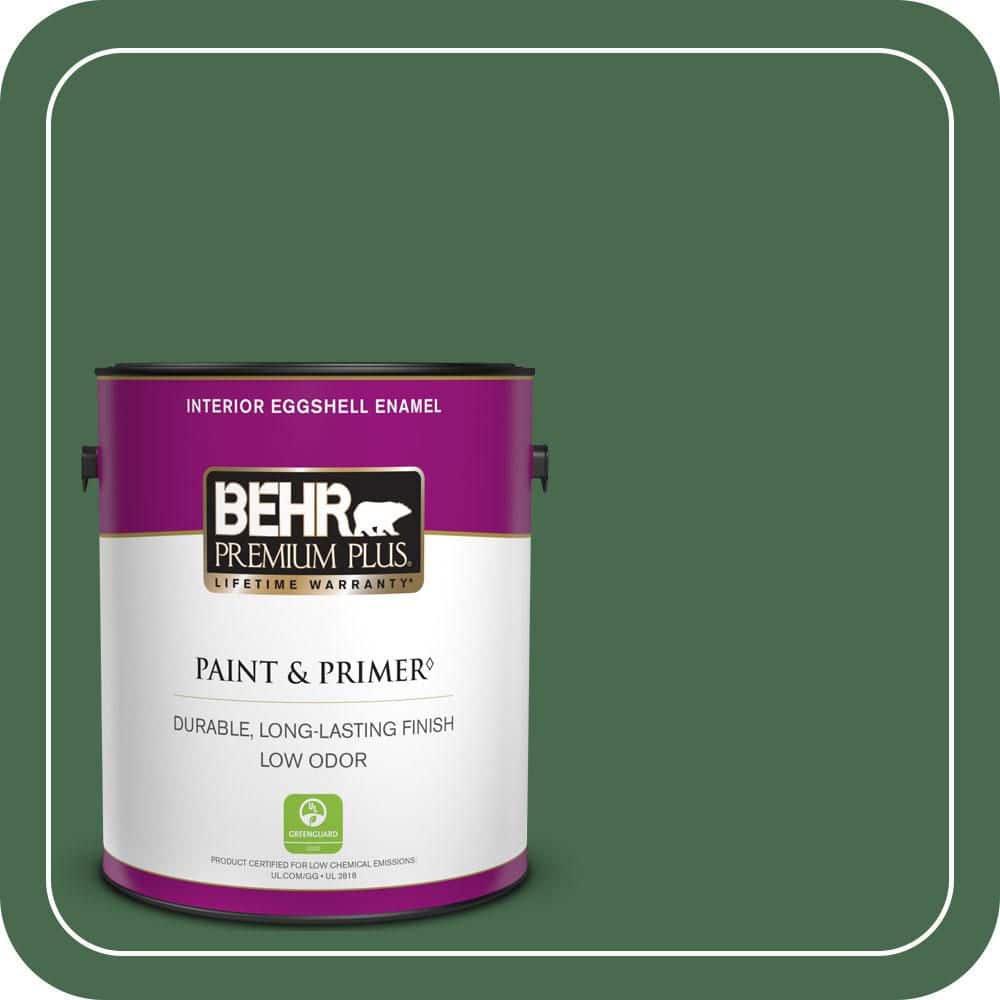 BEHR PREMIUM PLUS 1 gal. #460D-7 Sabal Palm Eggshell Enamel Low Odor Interior Paint & Primer