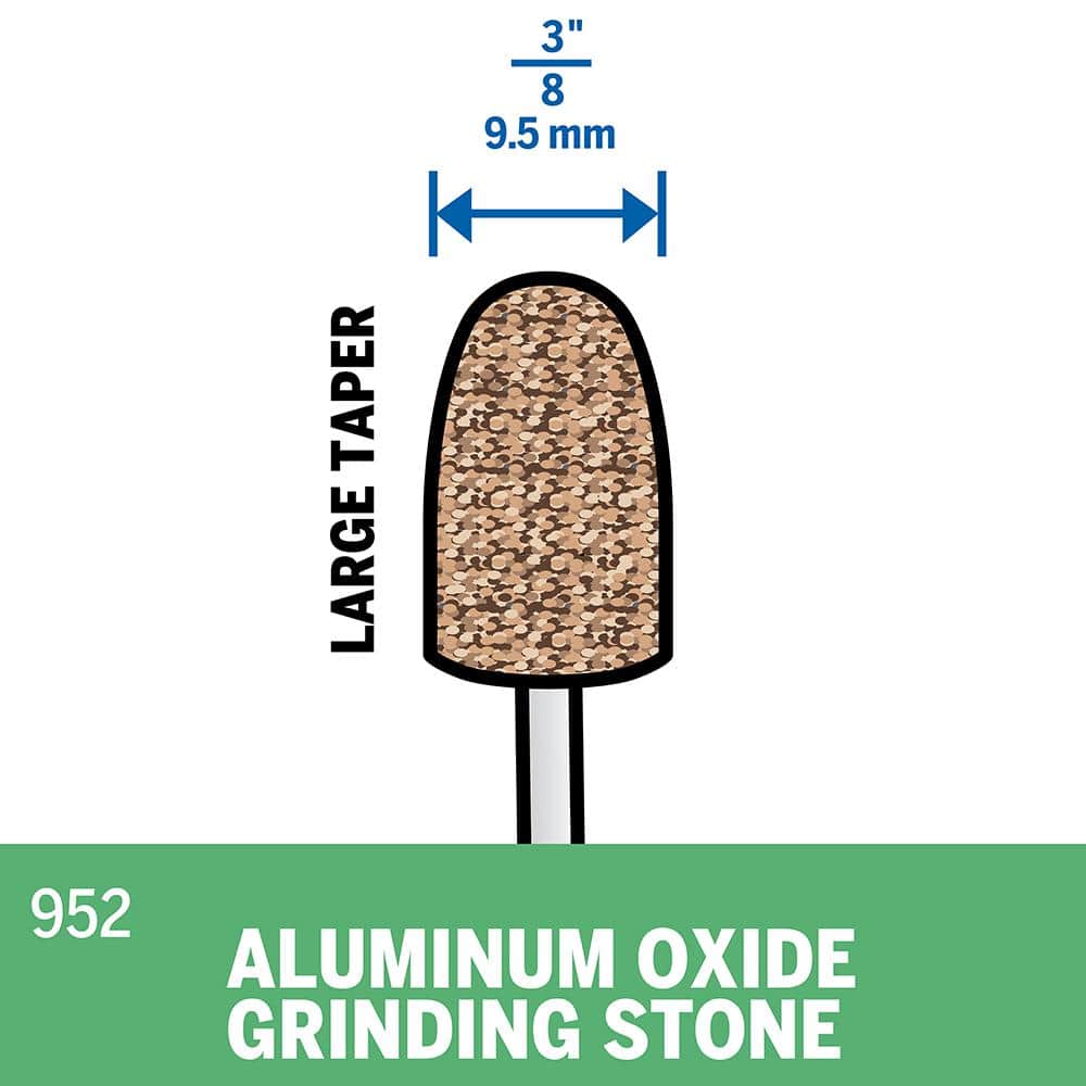 Dremel 3/8 in. Rotary Tool Aluminum Oxide Arch Shaped General Purpose Grinding Stone (2)