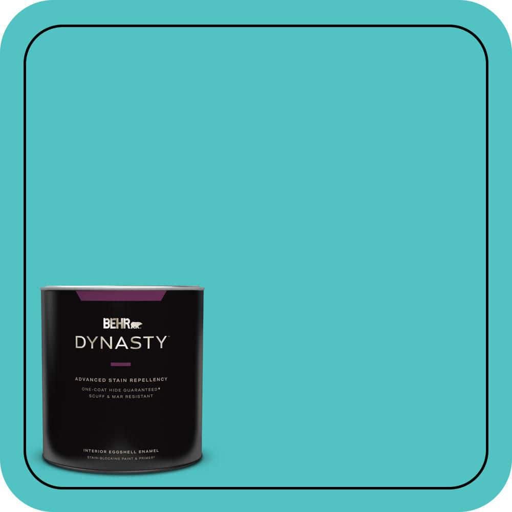 BEHR DYNASTY 1 qt. #500B-4 Gem Turquoise Eggshell Enamel Interior Stain-Blocking Paint and Primer