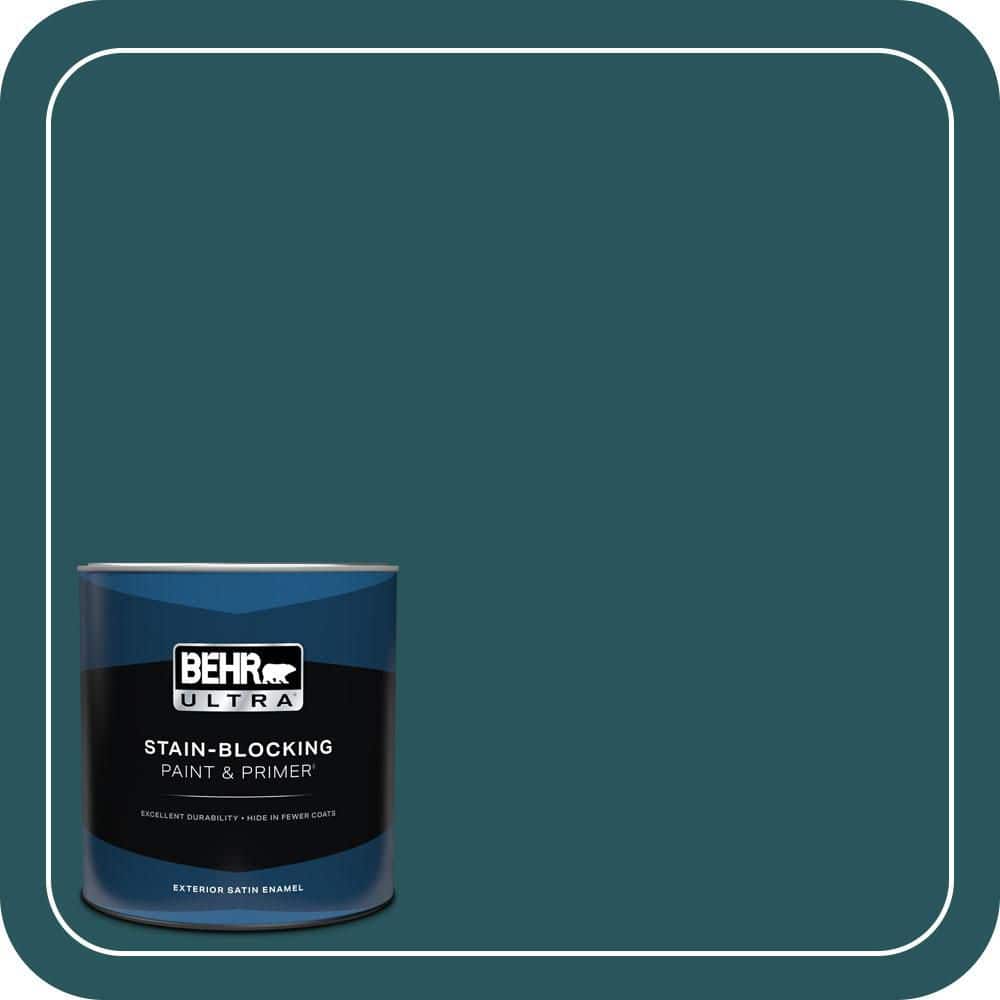 BEHR ULTRA 1 qt. #MQ6-1 Ocean Abyss Satin Enamel Exterior Paint & Primer (1)