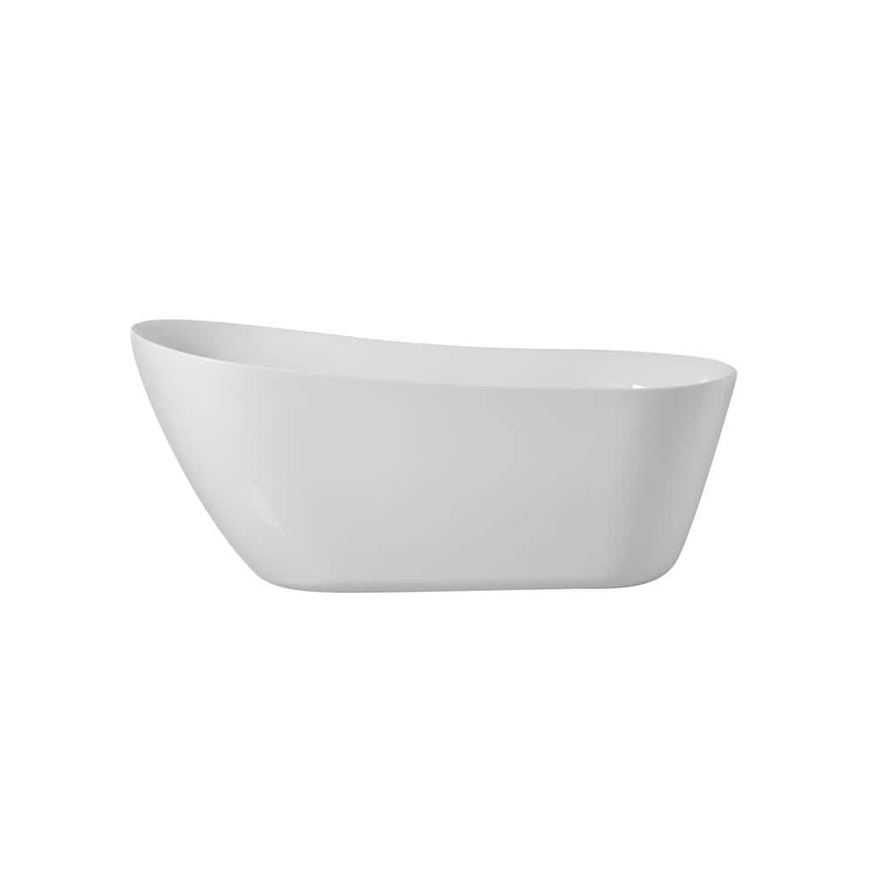Unbranded Timeless Home L 30.7 in. W 28 in. H Oval Acrylic Flatbottom Non-Whirlpool Bathtub