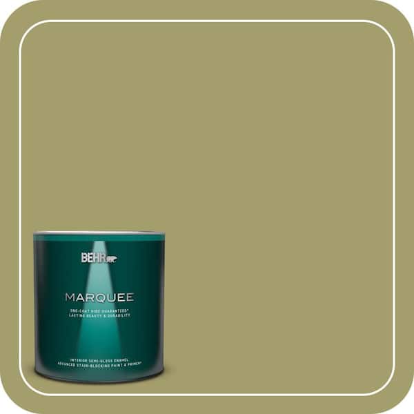 BEHR MARQUEE 1 qt. #S340-5 Farm Fresh Semi-Gloss Enamel Interior Paint & Primer (2)