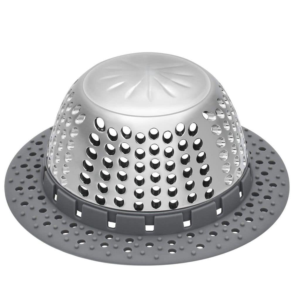 Wudkey 1-Piece Drain Protector with Silicone Rim in Stainless Steel for Pop-Up Regular Drains (1)