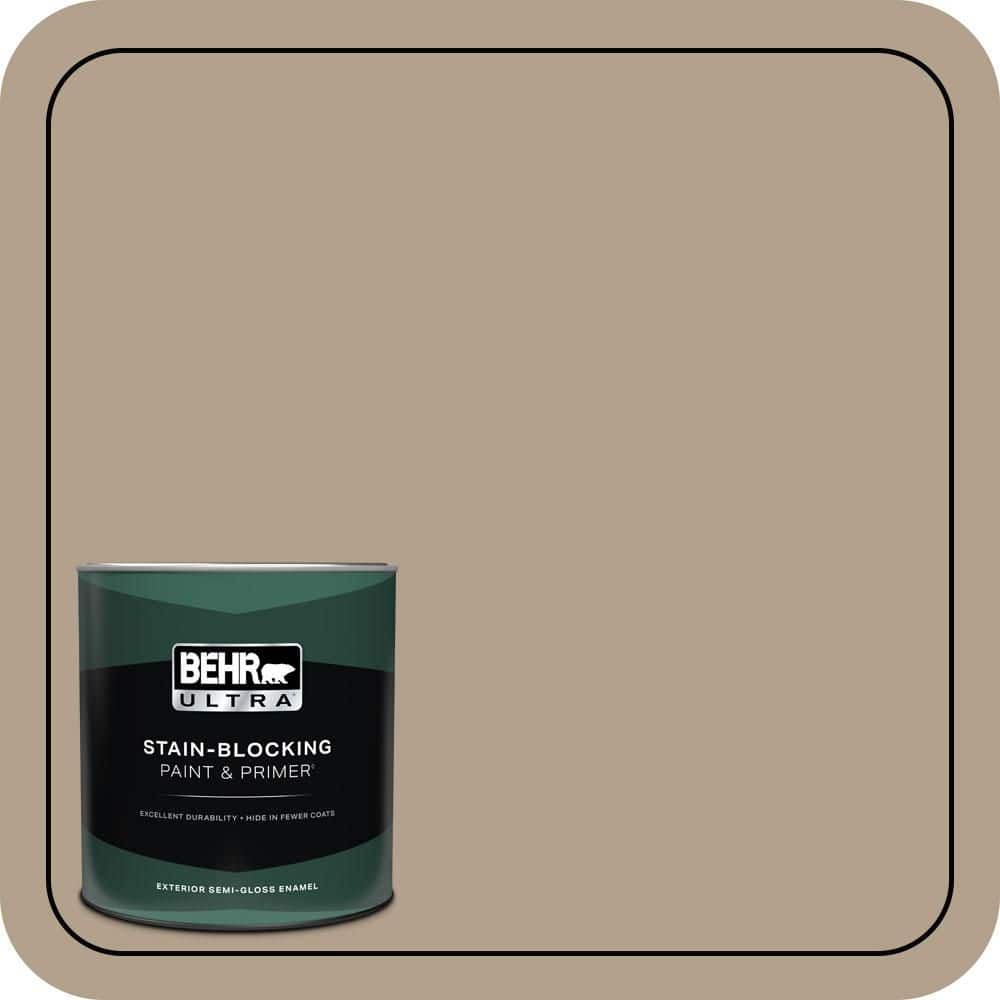 BEHR ULTRA 1 qt. #PWL-85 Stepping Stones Semi-Gloss Enamel Exterior Paint & Primer
