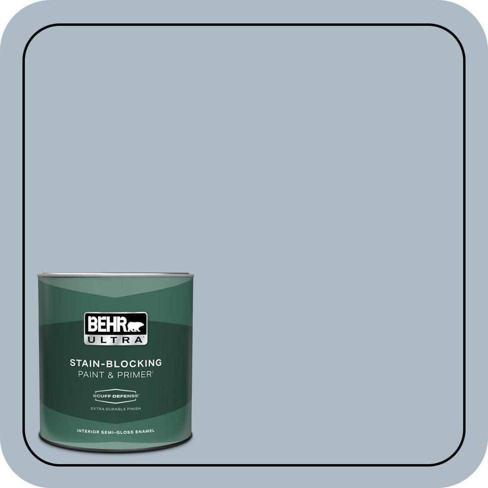 BEHR ULTRA 1 qt. #PPU14-12 Hazy Skies Extra Durable Semi-Gloss Enamel Interior Paint & Primer