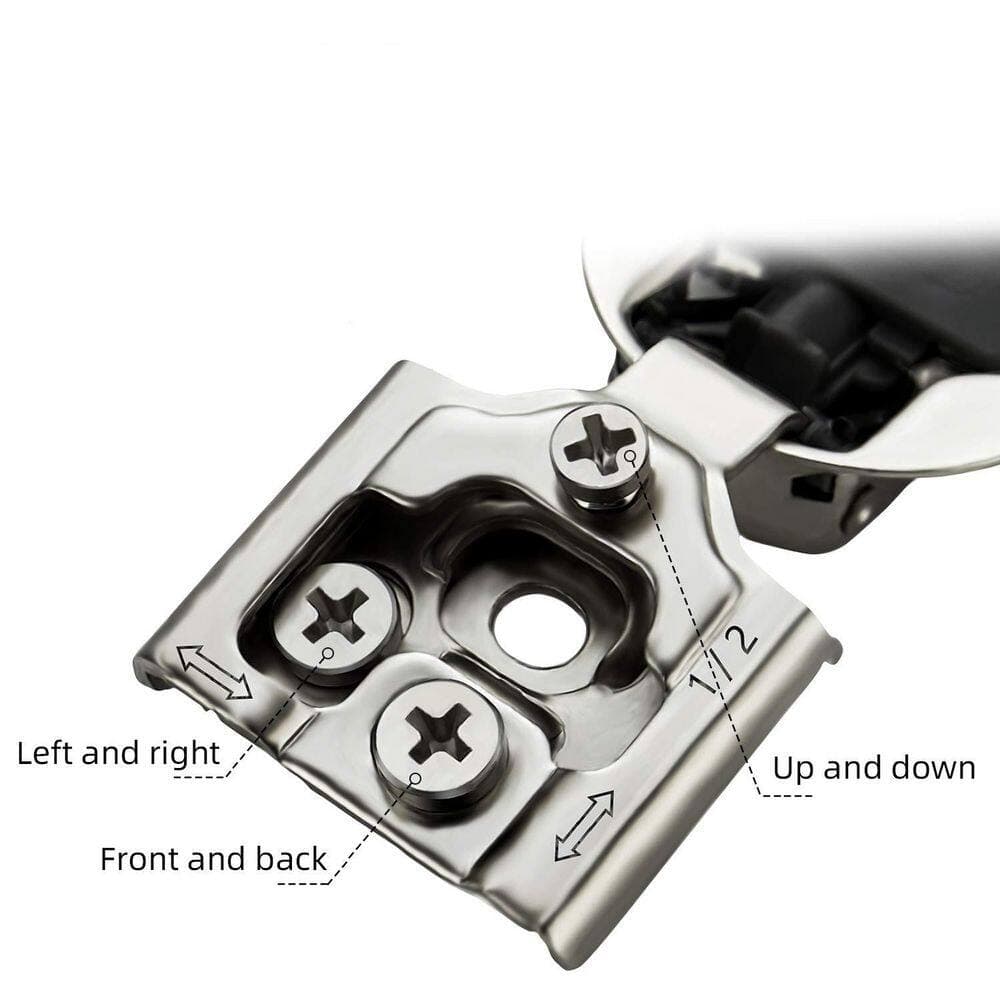 Wudkey 10-Pack 1/2 in. Overlay Soft Close Hinges, Satin Nickel Hidden Hinges Stainless Steel Concealed Hinges Self Closing (3)
