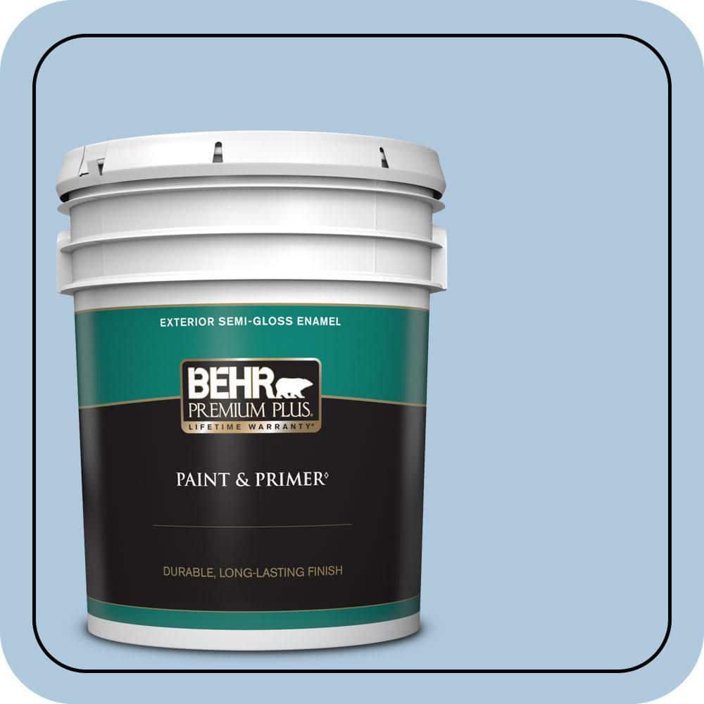 BEHR PREMIUM PLUS 5 gal. #M510-2 Life at Sea Semi-Gloss Enamel Exterior Paint & Primer