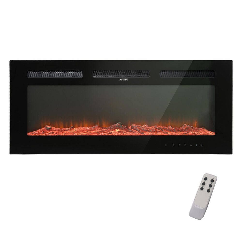 Clihome 36 in. Classic Electric Fireplace Insert, Built-in or Wall-Mounted, with Remote and Realistic Flame (2)