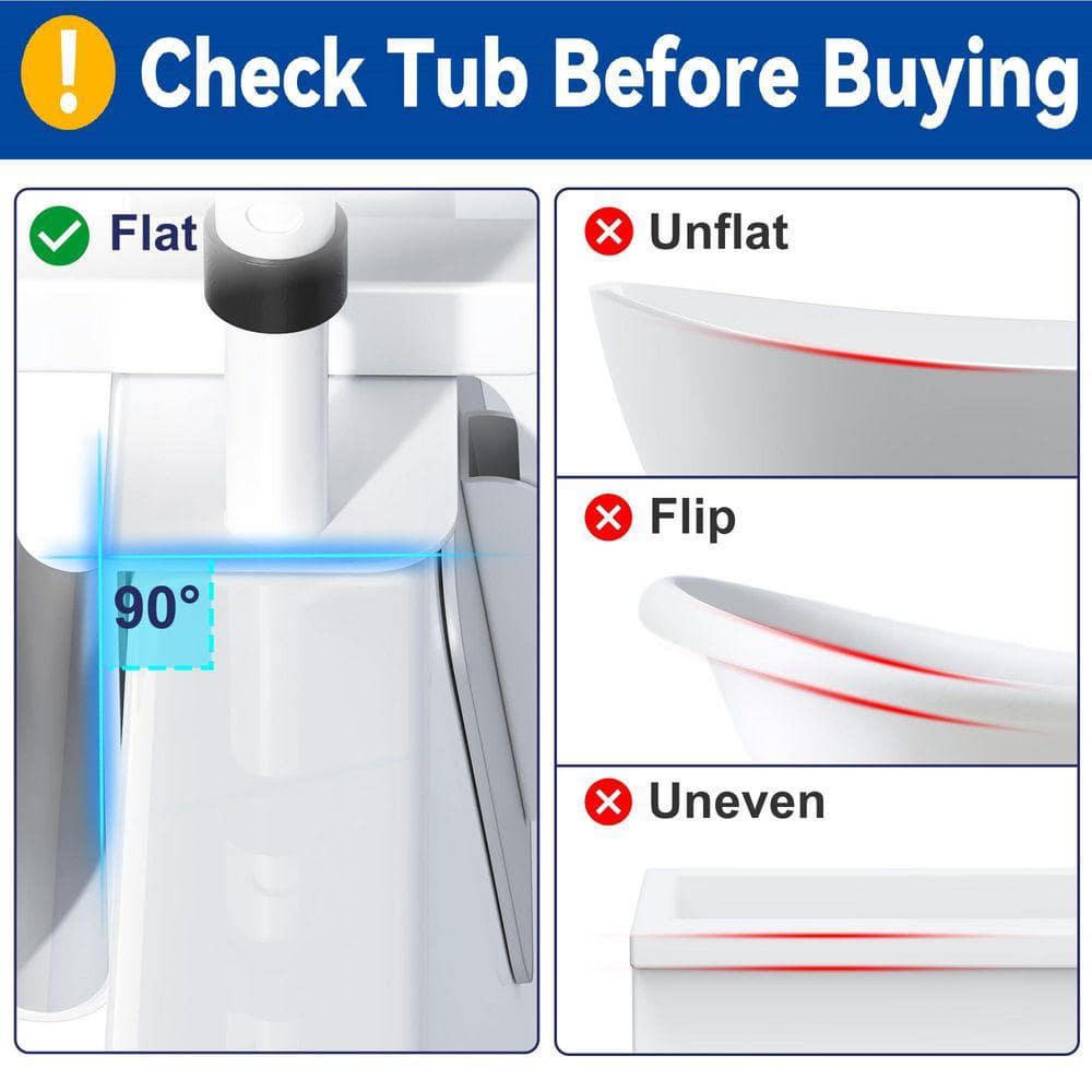 iminuo Adjustable Bathtub Safety Rail Shower Grab Bar Handle for Elderly, Disabled, 3.1 to 6.7 in. Tub Wall Bathroom Safety Bar (3)