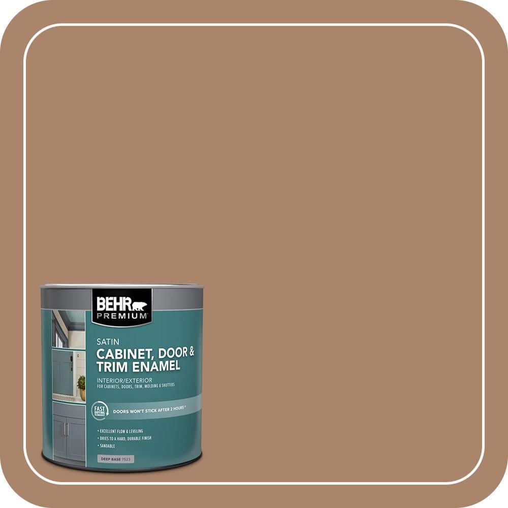 BEHR PREMIUM 1 qt. #S220-5 Nutshell Satin Enamel Interior/Exterior Cabinet, Door & Trim Paint