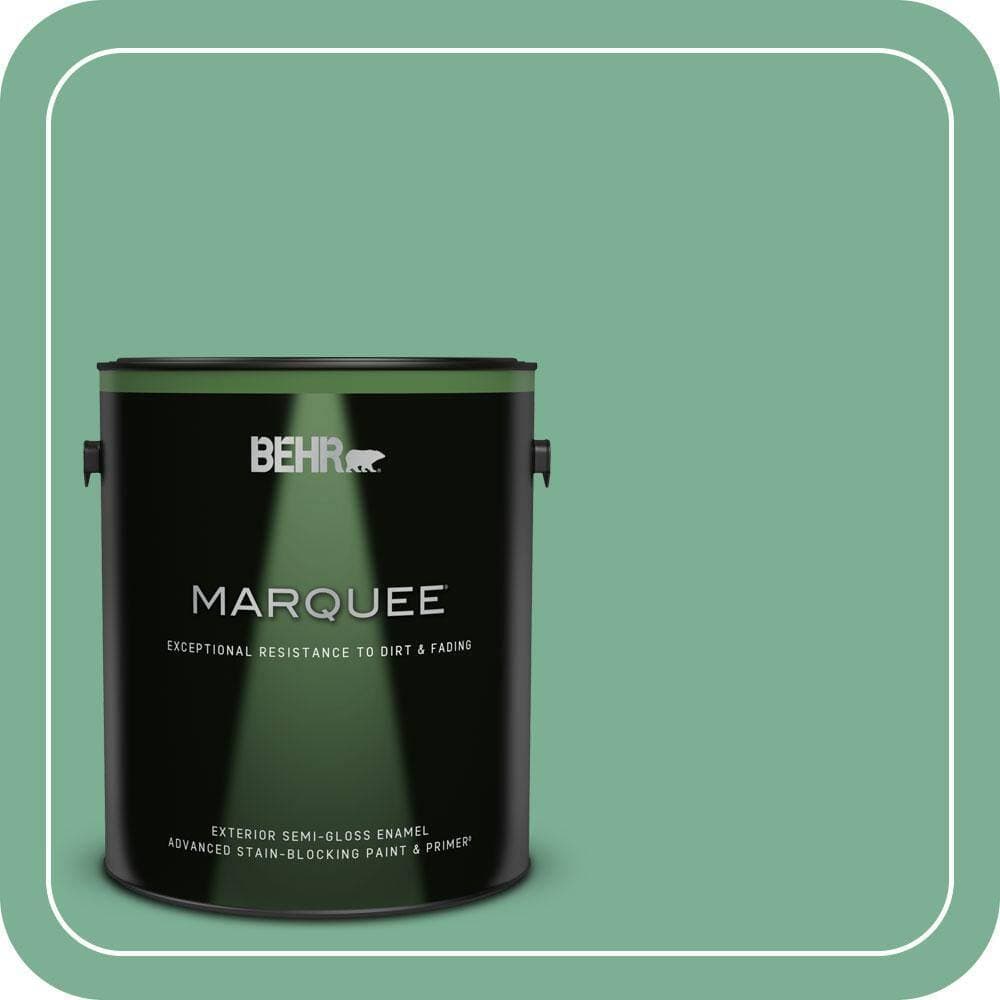 BEHR MARQUEE 1 gal. #MQ6-12 Nature Green Semi-Gloss Enamel Exterior Paint & Primer (1)