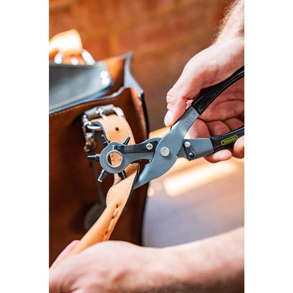 General Tools Heavy-Duty Self-Opening Revolving Hole Punch Pliers for Leather Punching Belts Pet Collars Handbags and More (2)