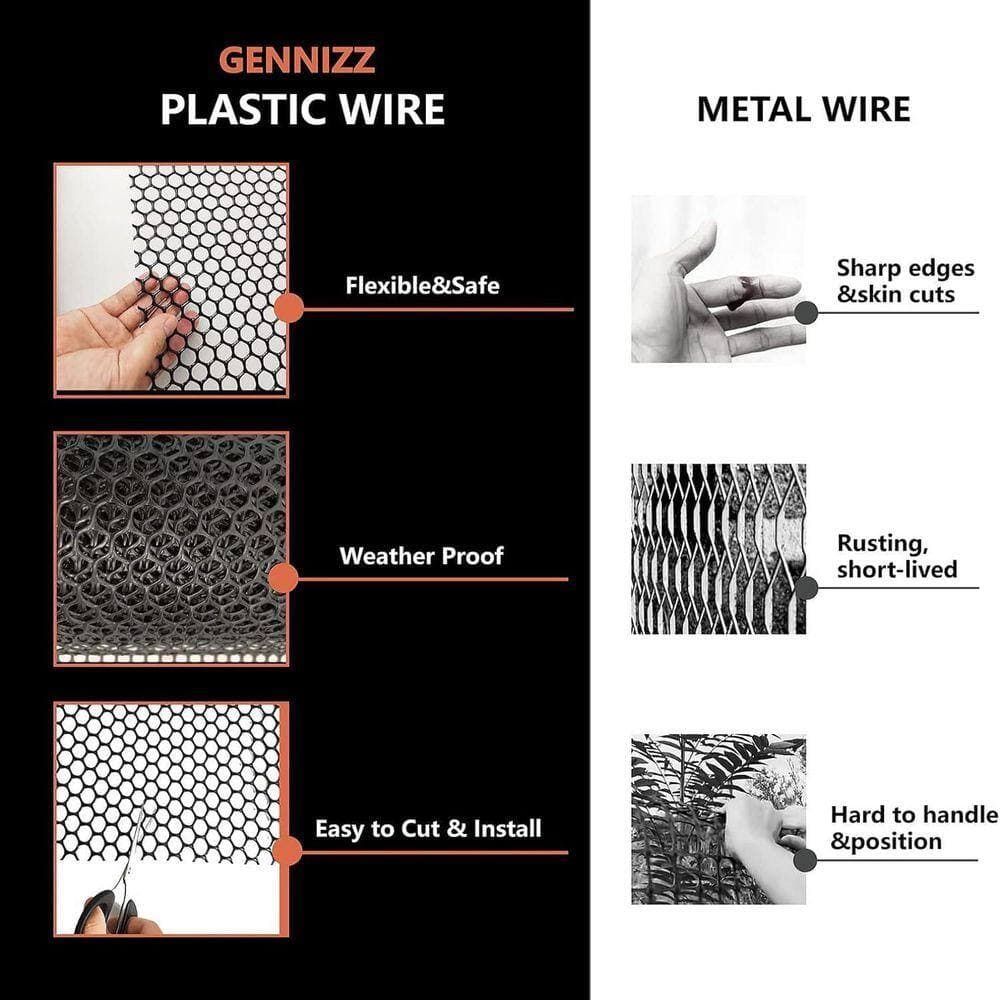 KIWDZFU 15.7 in. x 50 ft. Plastic Wire Mesh Fence Roll Durable Lightweight Non-Toxic Garden Barrier for Chicken Puppy Rabbit (2)