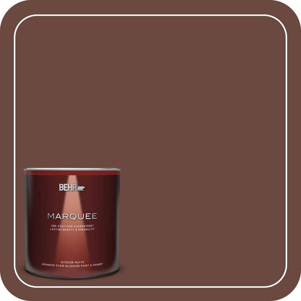 BEHR MARQUEE 1 qt. #S-G-740 Brown Eyes Matte Interior Paint & Primer