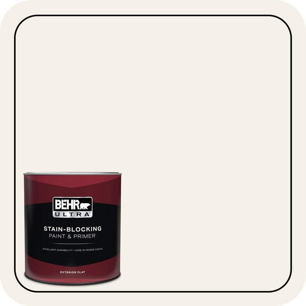 BEHR ULTRA 1 qt. #T16-17 Ivory Keys Flat Exterior Paint & Primer (1)