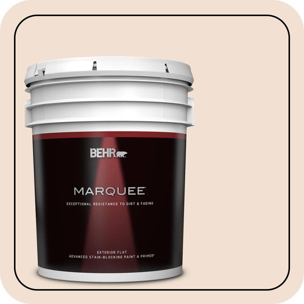 BEHR MARQUEE 5 gal. #W-F-110 Chamois Cloth Flat Exterior Paint & Primer