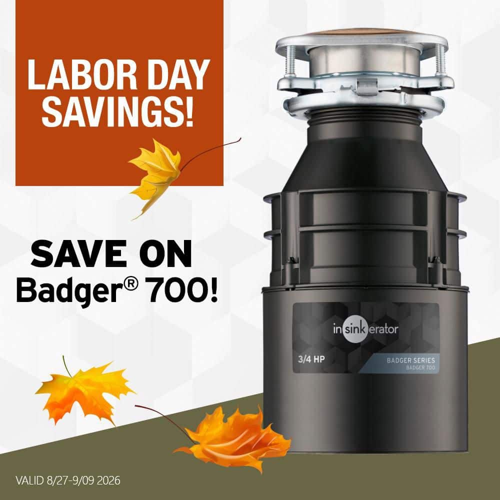 InSinkErator Badger 700, 3/4 HP Continuous Feed Kitchen Garbage Disposal, Badger Series