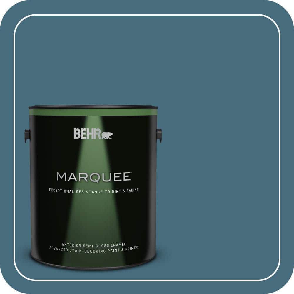 BEHR MARQUEE 1 gal. #S480-6 Poseidon Semi-Gloss Enamel Exterior Paint & Primer (1)
