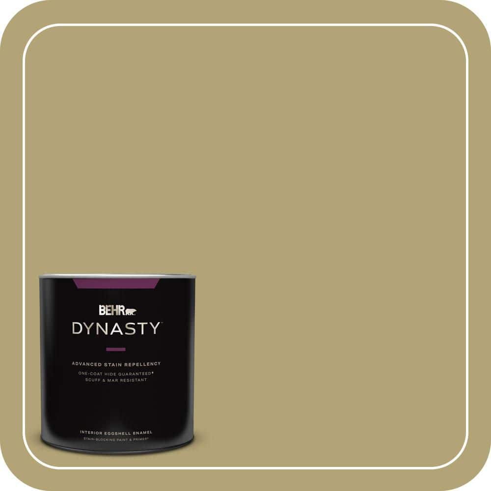 BEHR DYNASTY 1 qt. #PMD-101 Green Fig Eggshell Enamel Interior Stain-Blocking Paint and Primer