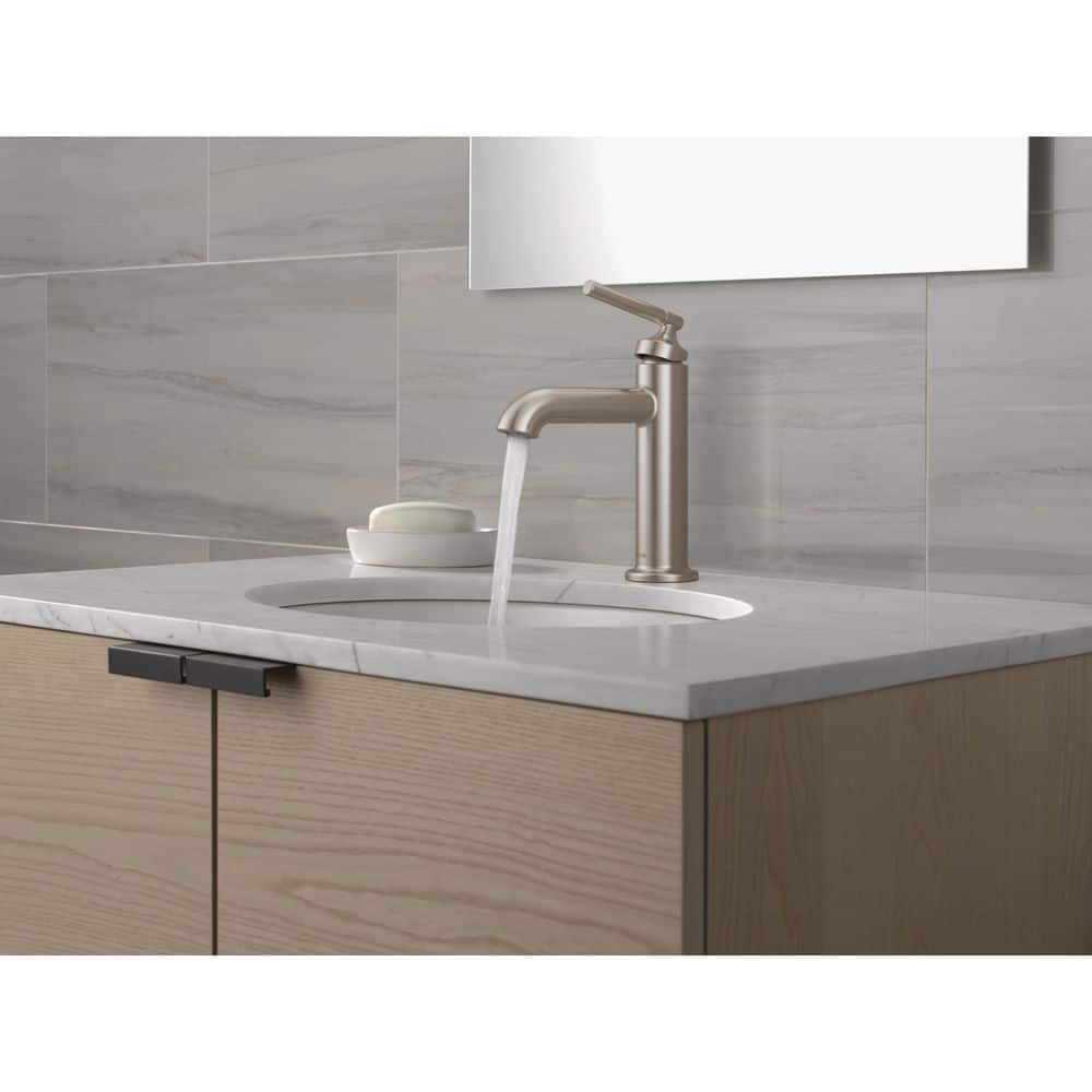 Delta Foundations Design Series Modern Single Handle Single Hole Bathroom Sink Faucet in Brushed Nickel (3)