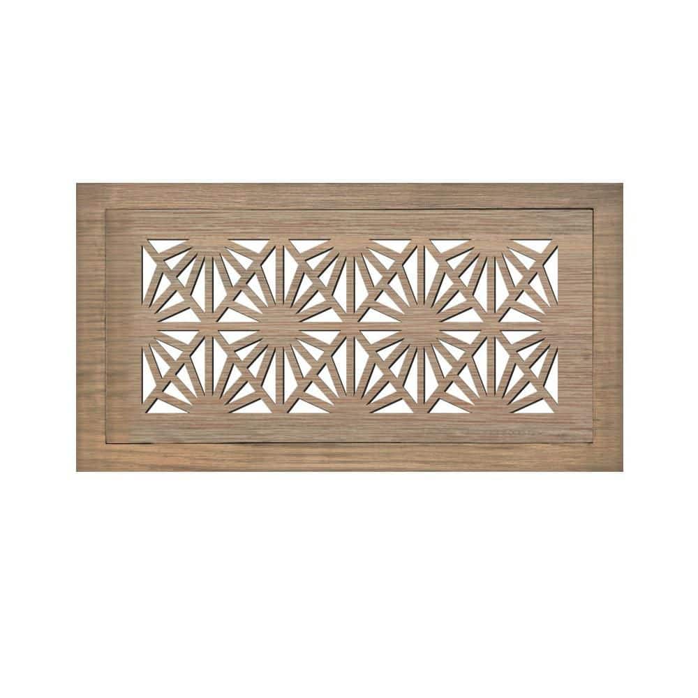 STELLAR Hardwood Floor Register, Duct Opening 6X12 (Overall 9x15) - Sunburst Design (1)