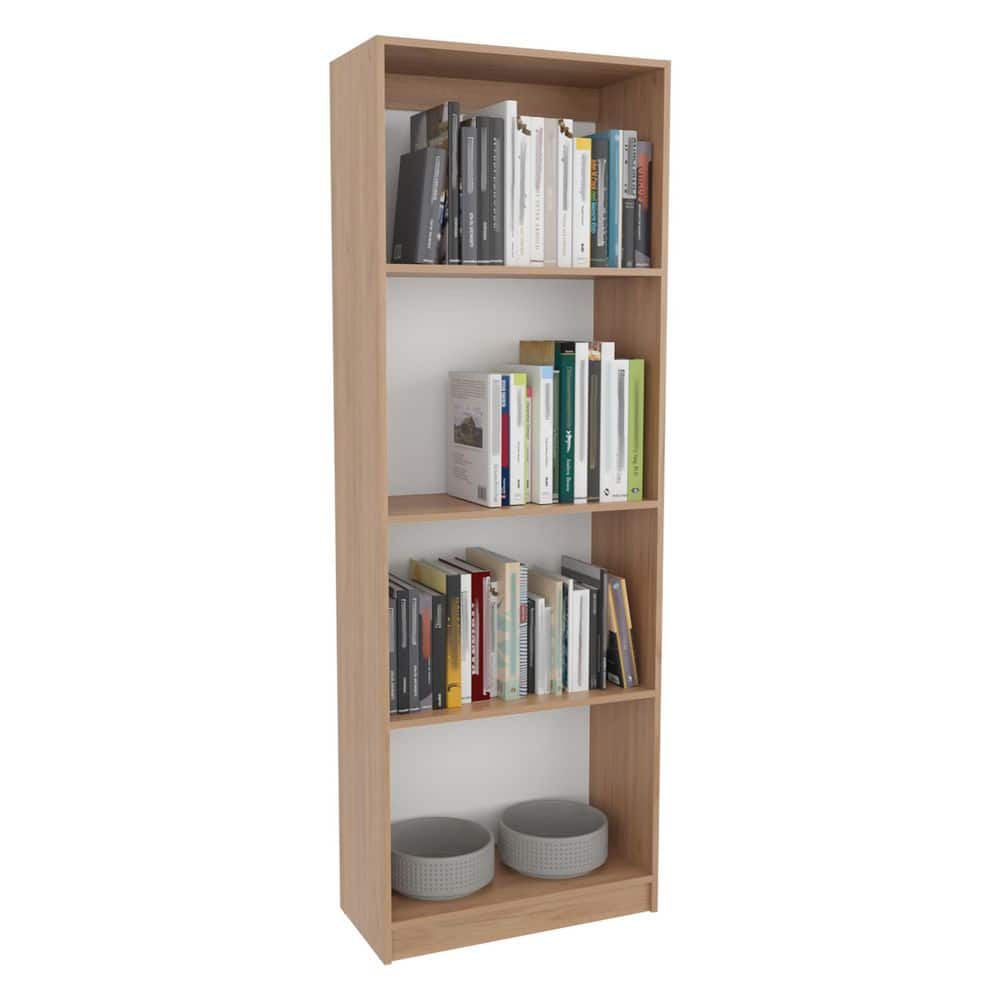 Tahanbath 11.80 in. W x 24.70 in. D x 71.10 in. H Natural Freestanding Linen Cabinet with 4 Shelves in Natural (2)