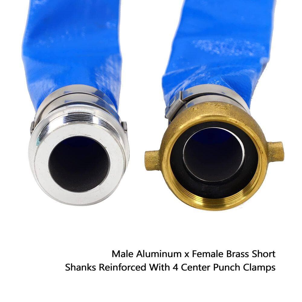 Helhom 2 in. ID × 50 ft. Pool Backwash Hose with Aluminum Pin Lug Fittings for Swimming Drain Pools and Clean Filters (2)